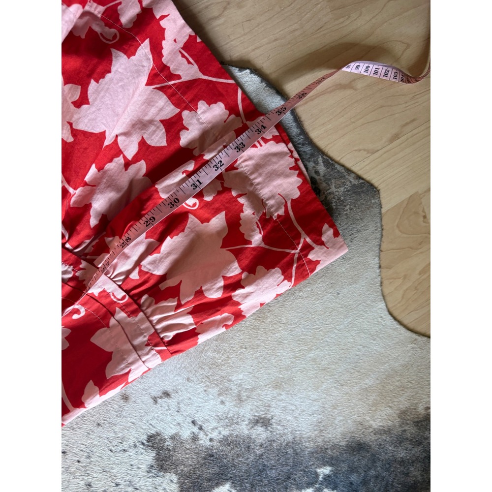 ANTHROPOLOGIE Somerset Mini Dress Womens Red Peach All Over Print Floral Size LP - Picture 11 of 11